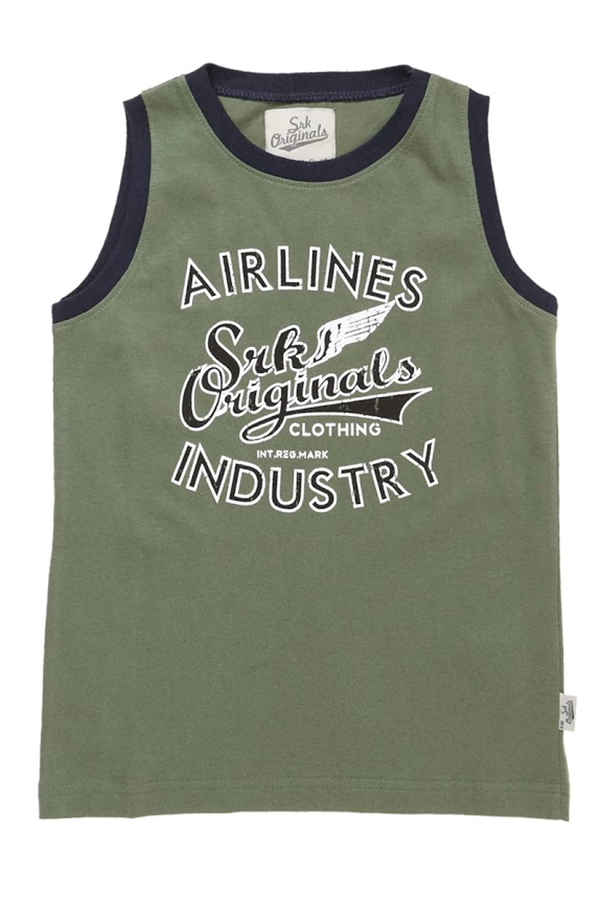 Promo 🥰 Mode- Lifestyle Garçon Srk Srk Débardeur Garçon Eplano38 Kaki VERT ⌛ 4 Promo 🥰 Mode- Lifestyle Garçon Srk Srk Débardeur Garçon Eplano38 Kaki VERT ⌛ - Image 2